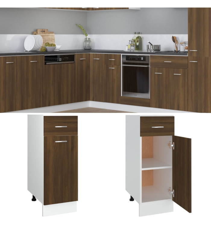 Armoire de plancher à tiroir "Lyon" Chêne marron 30x46x81,5 cm | Mobilier & Déco