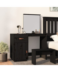 Coiffeuse Noir 95x50x134 cm Bois de pin massif | Mobilier & Déco