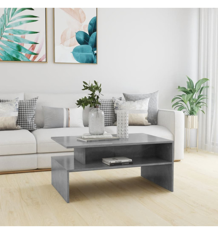Table basse Gris béton 90x60x42,5 cm Bois d'ingénierie | Mobilier & Déco