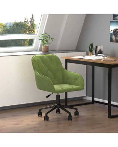 Chaise pivotante de bureau Vert clair Velours | Mobilier & Déco