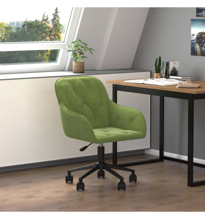 Chaise pivotante de bureau Vert clair Velours | Mobilier & Déco