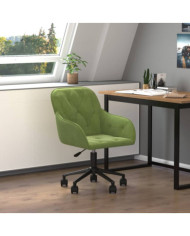 Chaise pivotante de bureau Vert clair Velours | Mobilier & Déco