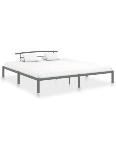 Cadre de lit sans matelas gris métal 180x200 cm | Mobilier & Déco