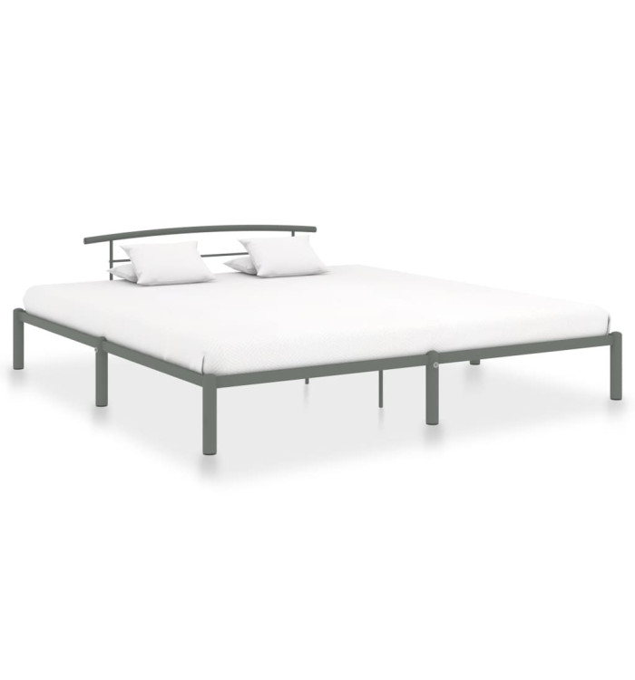 Cadre de lit sans matelas gris métal 180x200 cm | Mobilier & Déco
