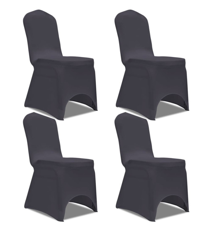 Housse de chaise extensible 4 pcs Anthracite | Mobilier & Déco