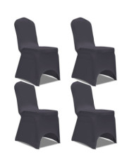 Housse de chaise extensible 4 pcs Anthracite | Mobilier & Déco
