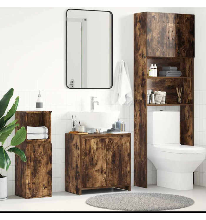Armoire de bain Chêne fumé 60x33x61 cm Bois d'ingénierie | Mobilier & Déco