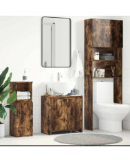 Armoire de bain Chêne fumé 60x33x61 cm Bois d'ingénierie | Mobilier & Déco