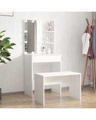 Ensemble de coiffeuse avec LED Blanc Bois d'ingénierie | Mobilier & Déco