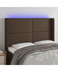 Tête de lit à LED Marron 147x16x118/128 cm Similicuir | Mobilier & Déco
