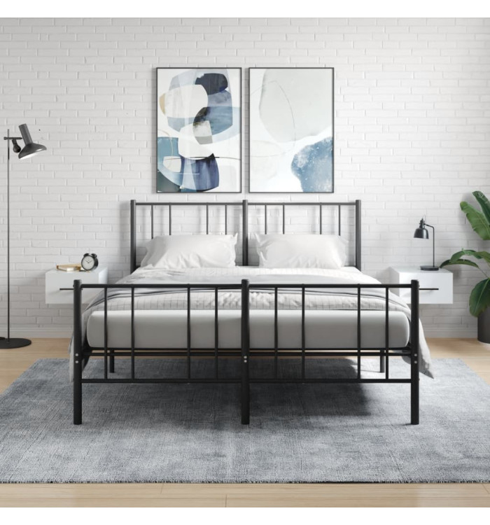 Tables de chevet murales 2 pcs blanc brillant 35x35x20 cm | Mobilier & Déco
