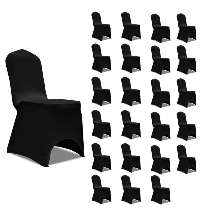 Housses élastiques de chaise Noir 24 pcs | Mobilier & Déco