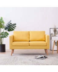 Canapé à 2 places tissu jaune | Mobilier & Déco