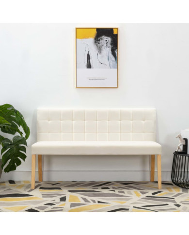Banc 140 cm Crème Velours | Mobilier & Déco
