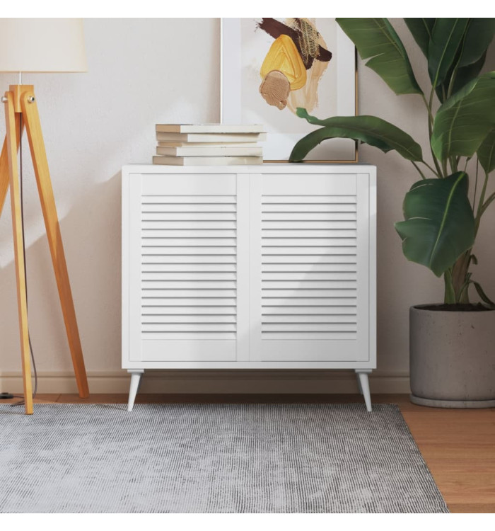 Portes d'armoire à persiennes 2pcs blanc 61,5x39,4cm pin massif | Mobilier & Déco