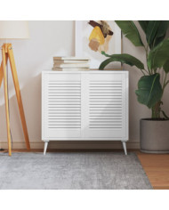 Portes d'armoire à persiennes 2pcs blanc 61,5x39,4cm pin massif | Mobilier & Déco