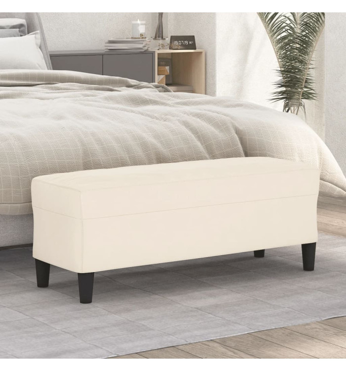 Banc Crème 100x35x41 cm Velours | Mobilier & Déco