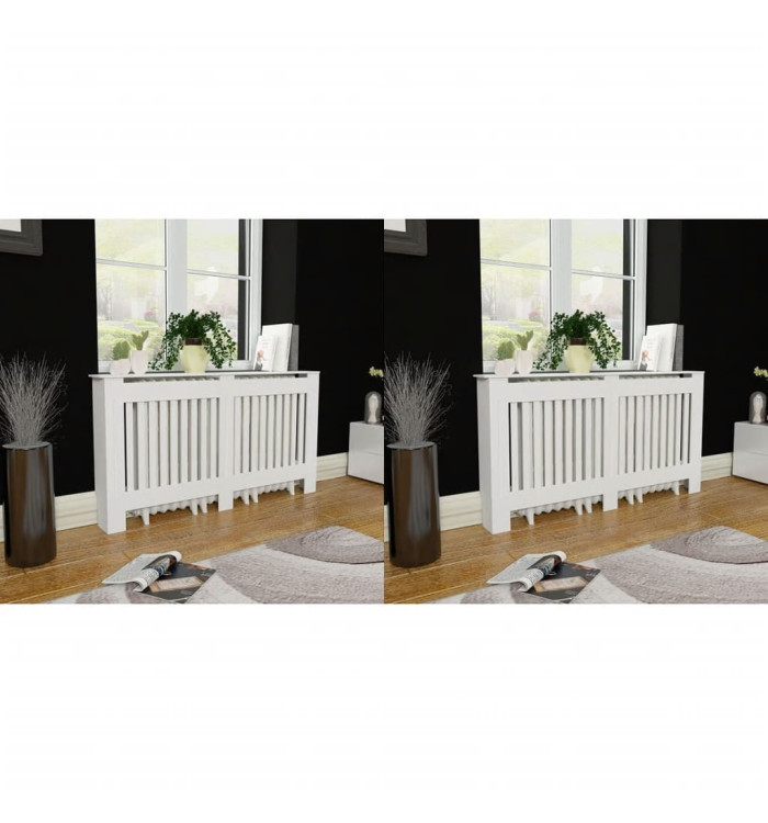 Cache-radiateurs 2 pcs blanc MDF 152 cm | Mobilier & Déco