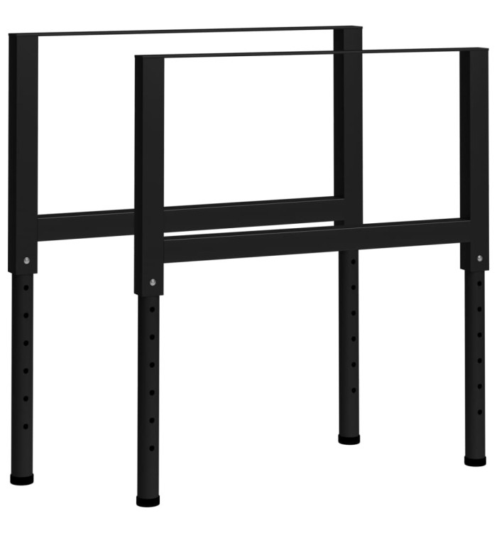 Cadres d'établi réglables 2 pcs Métal 85x(69-95,5) cm Noir | Mobilier & Déco