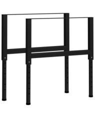 Cadres d'établi réglables 2 pcs Métal 85x(69-95,5) cm Noir | Mobilier & Déco