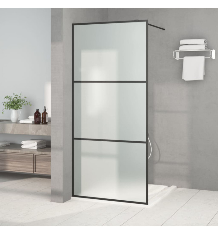 Paroi de douche Noir 90x195 cm Verre ESG dépoli | Mobilier & Déco