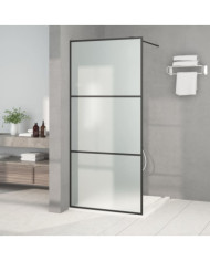Paroi de douche Noir 90x195 cm Verre ESG dépoli | Mobilier & Déco