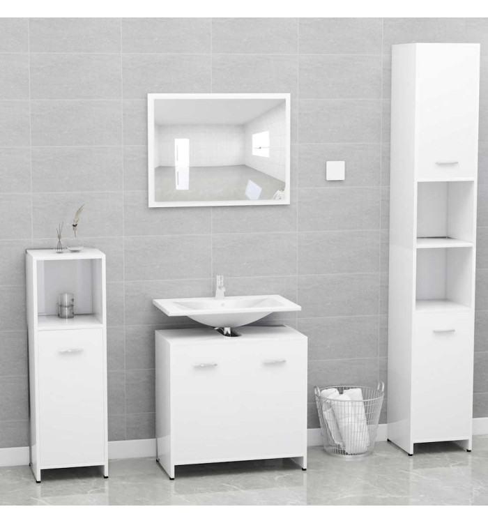 Ensemble de meubles de salle de bain Blanc Bois d'ingénierie | Mobilier & Déco