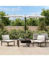 Parasol de jardin à double tête blanc sable 316x240 cm | Mobilier & Déco