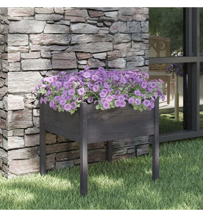 Jardinière d'extérieur Gris 70x70x70 cm Bois de pin massif | Mobilier & Déco