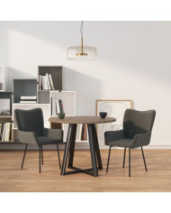 Chaises à manger lot de 2 Gris foncé Velours | Mobilier & Déco