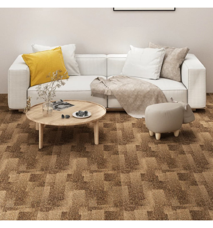 Carreaux de tapis de sol 20 pcs 5 m² Marron | Mobilier & Déco