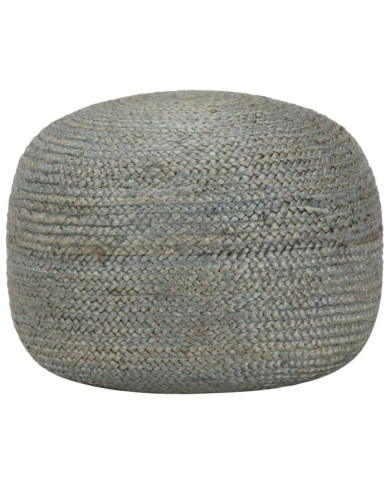 Pouf fait à la main Vert olive 45 x 30 cm Jute | Mobilier & Déco