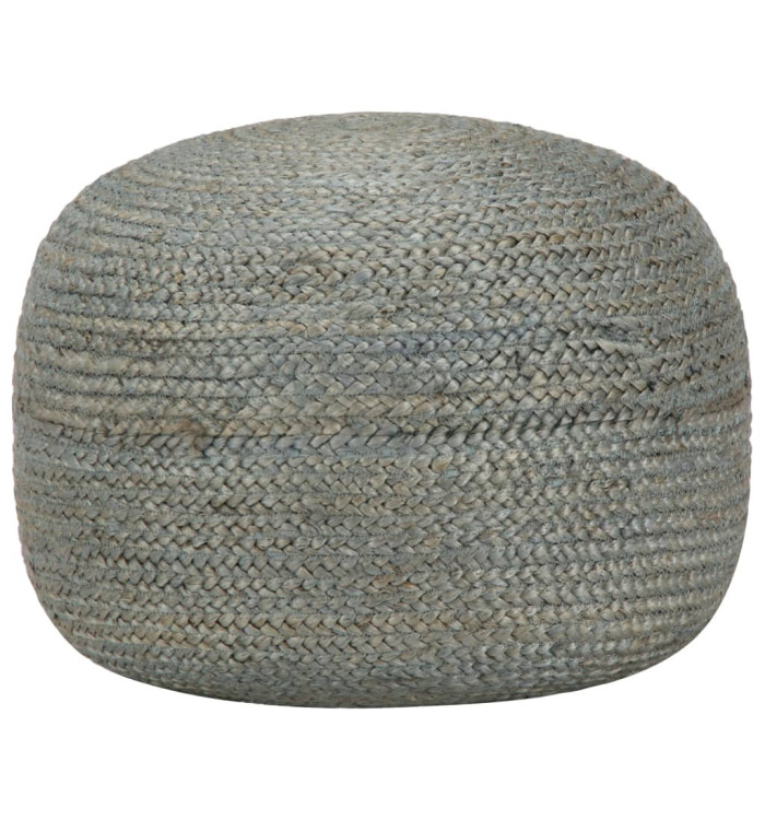 Pouf fait à la main Vert olive 45 x 30 cm Jute | Mobilier & Déco