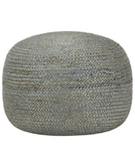 Pouf fait à la main Vert olive 45 x 30 cm Jute | Mobilier & Déco