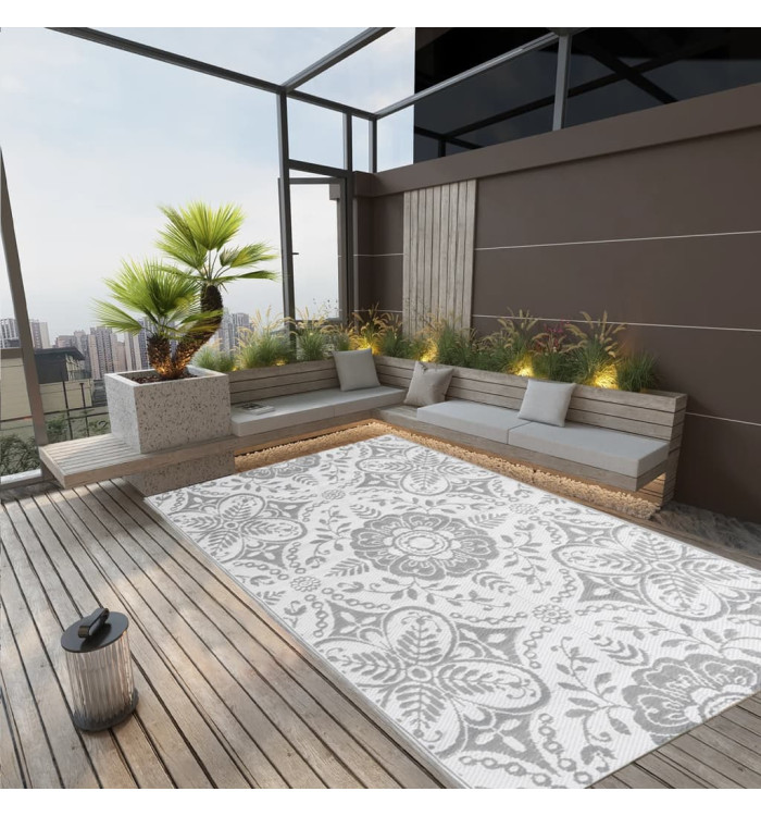 Tapis d'extérieur ARAKIL gris clair 140 x 200 cm PP | Mobilier & Déco