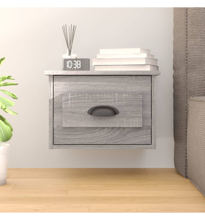 Table de chevet murale sonoma gris 41,5x36x28 cm | Mobilier & Déco
