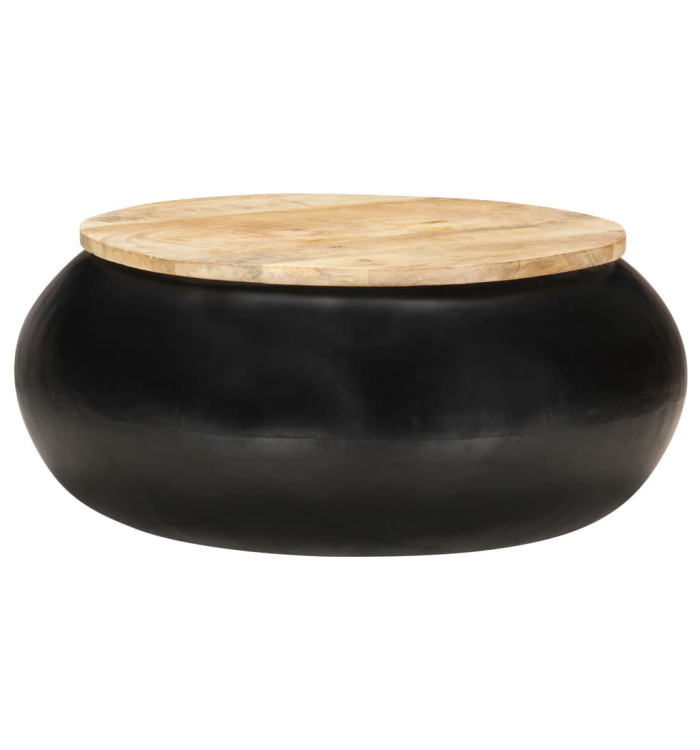 Table basse Noir 68x68x30 cm Bois de manguier solide | Mobilier & Déco