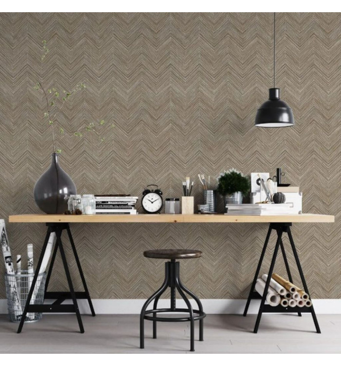 Noordwand Papier peint Topchic Herringbone marron | Mobilier & Déco