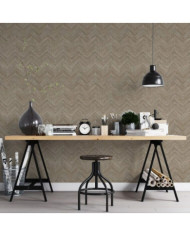Noordwand Papier peint Topchic Herringbone marron | Mobilier & Déco