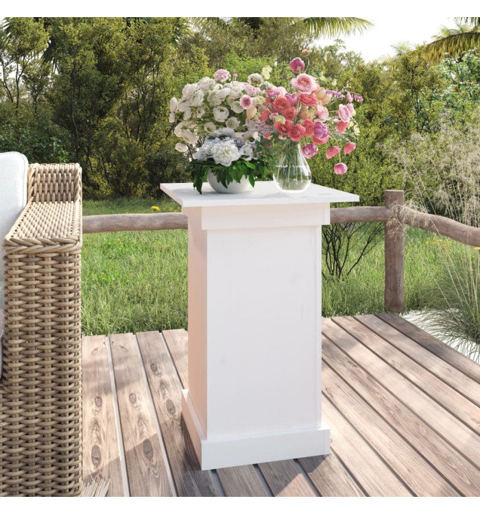 Support à fleurs Blanc 40x40x60 cm Bois de pin solide | Mobilier & Déco