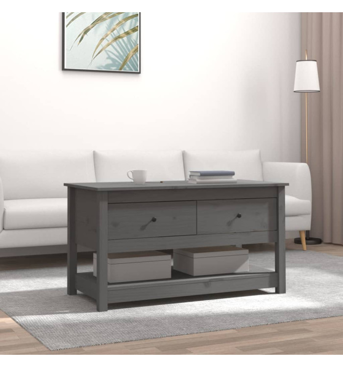 Table basse Gris 102x49x55 cm Bois massif de pin | Mobilier & Déco