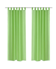 Rideau fin Vert pomme 140x225 cm 2 pcs | Mobilier & Déco