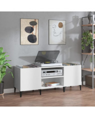 Armoire à disques blanc 121x38x48 cm bois d'ingénierie | Mobilier & Déco