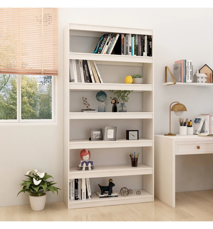 Bibliothèque/Séparateur de pièce Blanc 100x30x200 cm Pin massif | Mobilier & Déco