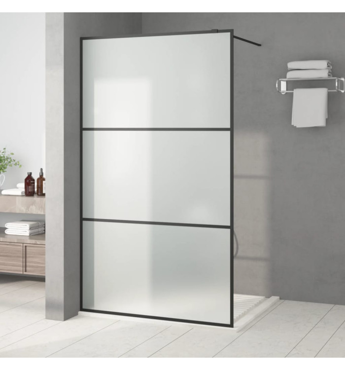Paroi de douche Noir 115x195 cm Verre ESG dépoli | Mobilier & Déco