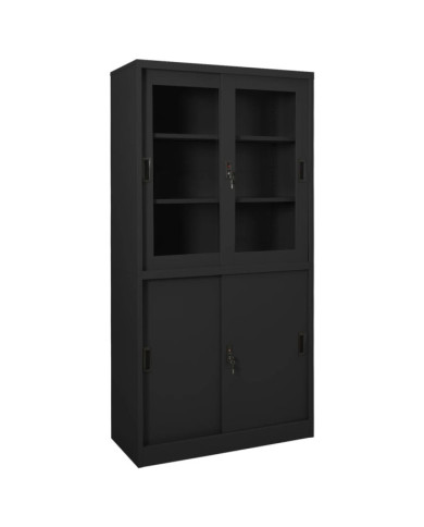Armoire de bureau et porte coulissante Anthracite 90x40x180 cm | Mobilier & Déco