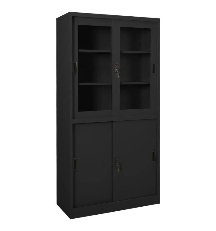 Armoire de bureau et porte coulissante Anthracite 90x40x180 cm | Mobilier & Déco