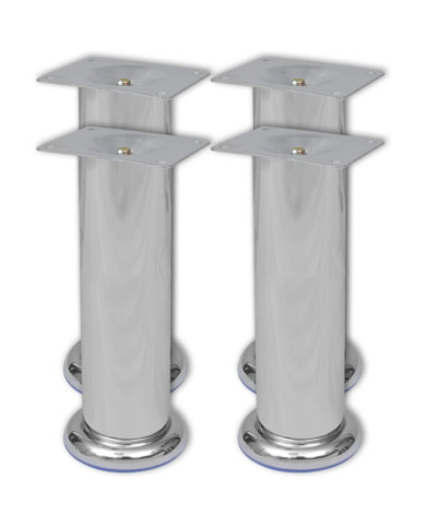 4 pcs Pieds ronds de canapé Chrome 180 mm | Mobilier & Déco
