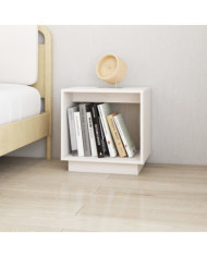 Table de chevet Blanc 40x30x40 cm Bois de pin solide | Mobilier & Déco