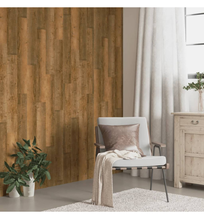 Panneaux muraux Aspect bois Marron PVC 4,12 m² | Mobilier & Déco
